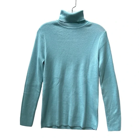 Chicos Womens Blue Turtleneck Sweater Size Medium Coolmax Technology NWT - Picture 3 of 12